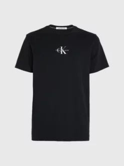 Calvin Klein T-shirt En Coton Avec Monogramme -Pas Cher Calvin Klein Magasin J30J323483 BEH alternate5