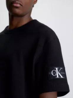 Calvin Klein T-shirt En Coton Gaufré 11 Calvin Klein T-shirt En Coton Gaufré -Pas Cher Calvin Klein Magasin J30J323489 BEH alternate3