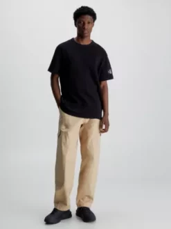 Calvin Klein T-shirt En Coton Gaufré 12 Calvin Klein T-shirt En Coton Gaufré -Pas Cher Calvin Klein Magasin J30J323489 BEH alternate4