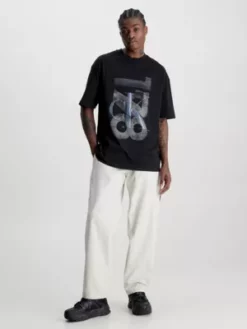 Calvin Klein Pantalon Droit En Nylon Technique -Pas Cher Calvin Klein Magasin J30J323506 ACF alternate3