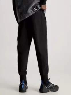 Calvin Klein Pantalon De Jogging Avec Insigne En Coton Gaufré -Pas Cher Calvin Klein Magasin J30J323510 BEH alternate2