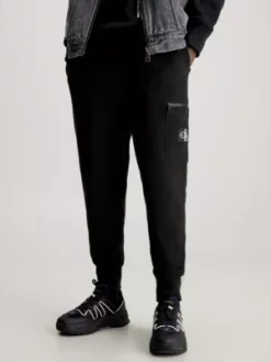 Calvin Klein Pantalon De Jogging Avec Insigne En Coton Gaufré