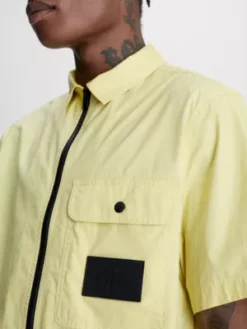 Calvin Klein Chemise Zippée à Manches Courtes -Pas Cher Calvin Klein Magasin J30J323514 KCQ alternate2