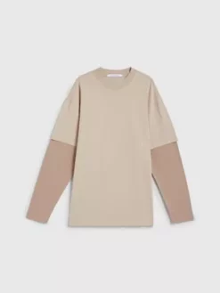 Calvin Klein T-shirt à Manches Longues Double épaisseur -Pas Cher Calvin Klein Magasin J30J323569 ABM alternate5