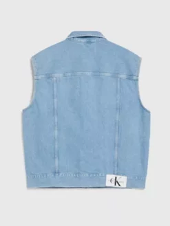 Calvin Klein Gilet Oversize En Jean -Pas Cher Calvin Klein Magasin J30J323572 1AA alternate6