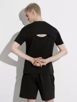 Calvin Klein T-shirt Slim Ajouré - Pride -Pas Cher Calvin Klein Magasin J30J323603 BEH alternate2