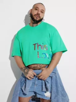 Calvin Klein T-shirt Court Oversize - Pride -Pas Cher Calvin Klein Magasin J30J323605 LAY alternate1