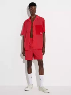 Calvin Klein Chemise En Nylon Relaxed à Manches Courtes - Pride -Pas Cher Calvin Klein Magasin J30J323711 XAJ alternate4