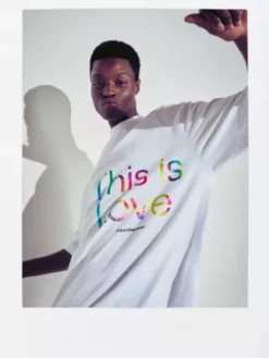 Calvin Klein T-shirt Oversize Avec Logo - Pride -Pas Cher Calvin Klein Magasin J30J323719 YAF alternate5