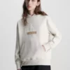 Calvin Klein Sweat à Capuche En Polaire De Coton Avec Logo -Pas Cher Calvin Klein Magasin J30J323762 ACF main