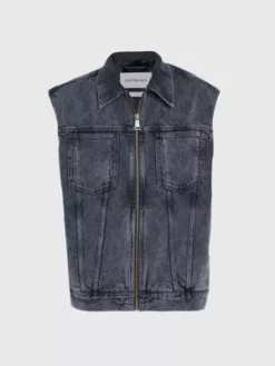 Calvin Klein Gilet Oversize En Jean Avec Fermeture éclair Sur Toute La Longueur -Pas Cher Calvin Klein Magasin J30J323960 1BZ alternate5