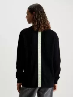 Calvin Klein Pull En Coton Avec Logo Tape -Pas Cher Calvin Klein Magasin J30J323974 BEH alternate1