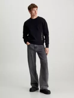 Calvin Klein Pull En Maille De Coton -Pas Cher Calvin Klein Magasin J30J323977 BEH alternate3