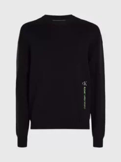 Calvin Klein Pull En Maille De Coton -Pas Cher Calvin Klein Magasin J30J323977 BEH alternate4