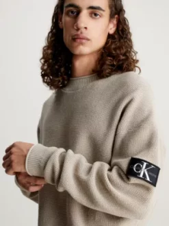 Calvin Klein Pull En Coton Gaufré -Pas Cher Calvin Klein Magasin J30J323986 PED alternate2