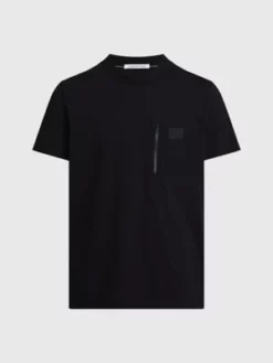 Calvin Klein T-shirt à Poche En Mélange De Matières -Pas Cher Calvin Klein Magasin J30J323997 BEH alternate4