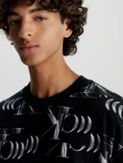 Calvin Klein T-shirt Relaxed Entièrement Imprimé De Logos -Pas Cher Calvin Klein Magasin J30J324007 0GS alternate2