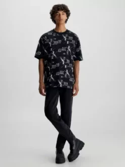 Calvin Klein T-shirt Relaxed Entièrement Imprimé De Logos -Pas Cher Calvin Klein Magasin J30J324007 0GS alternate3