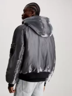Calvin Klein Bomber à Capuche Avec Fini Métal Liquide -Pas Cher Calvin Klein Magasin J30J324079 0GK alternate2