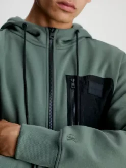 Calvin Klein Sweat-shirt à Capuche Relaxed Zippé -Pas Cher Calvin Klein Magasin J30J324101 LLP alternate2