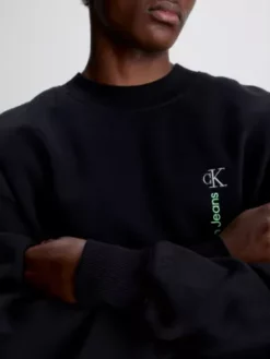 Calvin Klein Sweat Oversize En Coton -Pas Cher Calvin Klein Magasin J30J324119 BEH alternate3