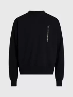 Calvin Klein Sweat Oversize En Coton -Pas Cher Calvin Klein Magasin J30J324119 BEH alternate5