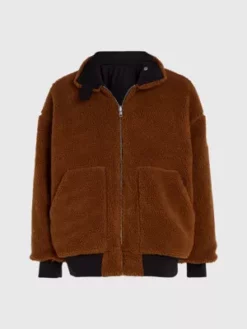 Calvin Klein Bomber Réversible En Sherpa -Pas Cher Calvin Klein Magasin J30J324123 BEH alternate6