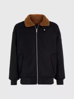 Calvin Klein Bomber Réversible En Sherpa -Pas Cher Calvin Klein Magasin J30J324123 BEH alternate7