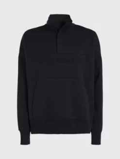 Calvin Klein Sweat-shirt Oversize Avec Col Zippé -Pas Cher Calvin Klein Magasin J30J324149 BEH alternate5