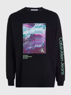 Calvin Klein T-shirt à Manches Longues Avec Imprimé Photo -Pas Cher Calvin Klein Magasin J30J324154 BEH alternate5