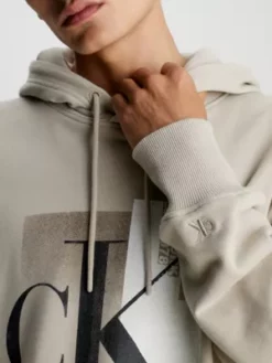 Calvin Klein Sweat-shirt à Capuche Relaxed En Coton Avec Logo -Pas Cher Calvin Klein Magasin J30J324310 PED alternate3