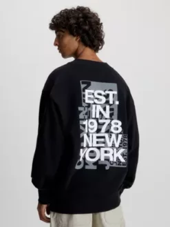 Calvin Klein Sweat En Coton Avec Logo Dans Le Dos