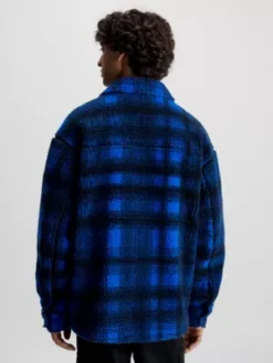 Calvin Klein Chemise Veste à Carreaux En Sherpa -Pas Cher Calvin Klein Magasin J30J324312 C6X alternate2