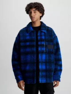 Calvin Klein Chemise Veste à Carreaux En Sherpa