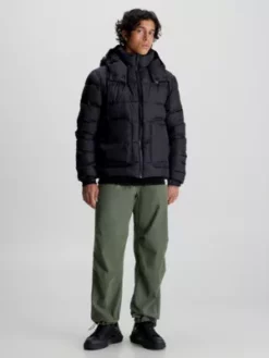 Calvin Klein Doudoune Légère Avec Logo Tape -Pas Cher Calvin Klein Magasin J30J324330 BEH alternate4