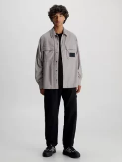 Calvin Klein Pantalon Utilitaire Droit En Toile -Pas Cher Calvin Klein Magasin J30J324375 BEH alternate4