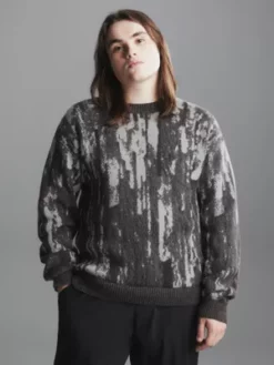 Calvin Klein Pull En Jacquard De Coton Mélangé -Pas Cher Calvin Klein Magasin J30J324708 0IP alternate1