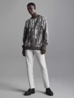 Calvin Klein Pull En Jacquard De Coton Mélangé -Pas Cher Calvin Klein Magasin J30J324708 0IP alternate4