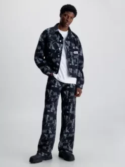 Calvin Klein Veste En Jean Entièrement Imprimée De Logos -Pas Cher Calvin Klein Magasin J30J324737 1BY alternate3