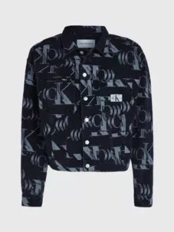 Calvin Klein Veste En Jean Entièrement Imprimée De Logos -Pas Cher Calvin Klein Magasin J30J324737 1BY alternate4