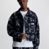Calvin Klein Veste En Jean Entièrement Imprimée De Logos -Pas Cher Calvin Klein Magasin J30J324737 1BY main