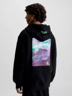 Calvin Klein Sweat-shirt à Capuche Relaxed Avec Imprimé Dans Le Dos -Pas Cher Calvin Klein Magasin J30J324807 BEH alternate2