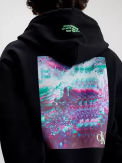 Calvin Klein Sweat-shirt à Capuche Relaxed Avec Imprimé Dans Le Dos -Pas Cher Calvin Klein Magasin J30J324807 BEH alternate3