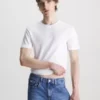 Calvin Klein T-shirt Super Slim Avec Col En V -Pas Cher Calvin Klein Magasin J30J325470 YAF main
