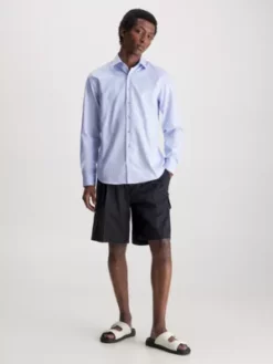 Calvin Klein Chemise De Soirée Ajustée En Sergé -Pas Cher Calvin Klein Magasin K10K108427 0GY alternate3