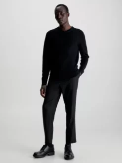 Calvin Klein Pull à Col V En Laine Mérinos 10 Calvin Klein Pull à Col V En Laine Mérinos -Pas Cher Calvin Klein Magasin K10K110423 BEH alternate3