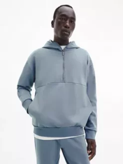 Calvin Klein Sweat à Capuche Relaxed à Col Zippé