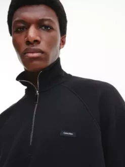 Calvin Klein Sweat Zippé Relaxed Avec Col Montant -Pas Cher Calvin Klein Magasin K10K110759 BEH alternate3