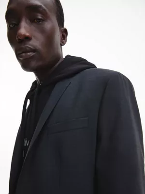 Calvin Klein Veste Blazer Slim En Laine Bicolore 6 Calvin Klein Veste Blazer Slim En Laine Bicolore – Image 4