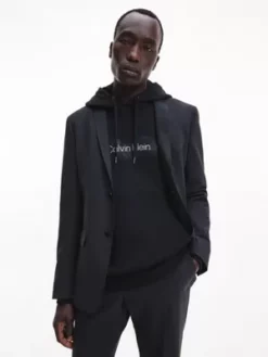 Calvin Klein Veste Blazer Slim En Laine Bicolore